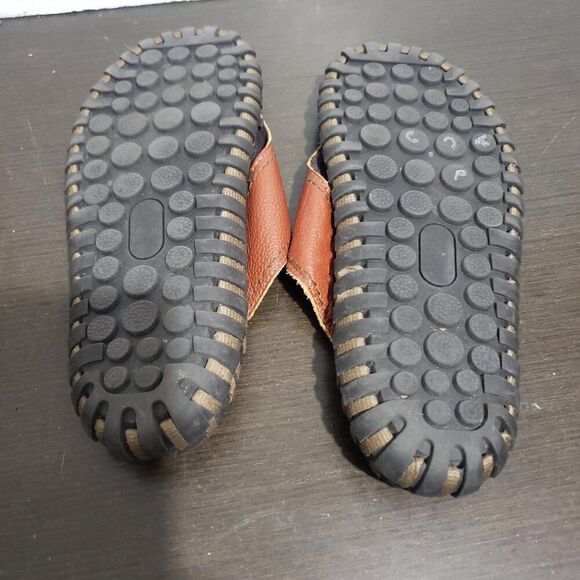 Brown Camel Leather Men Anti-Slip Flat Flip-Flop Sandals 42/9 main image 13